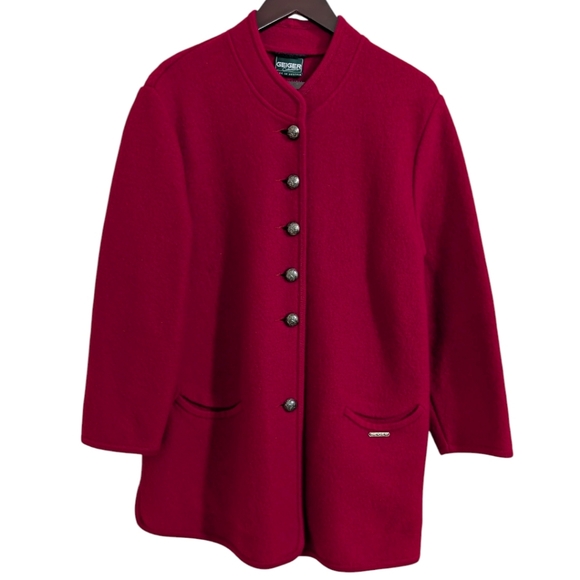 geiger Jackets & Blazers - GEIGER Collections Boiled Wool Jacket | Red | Made in Austria | Size 38